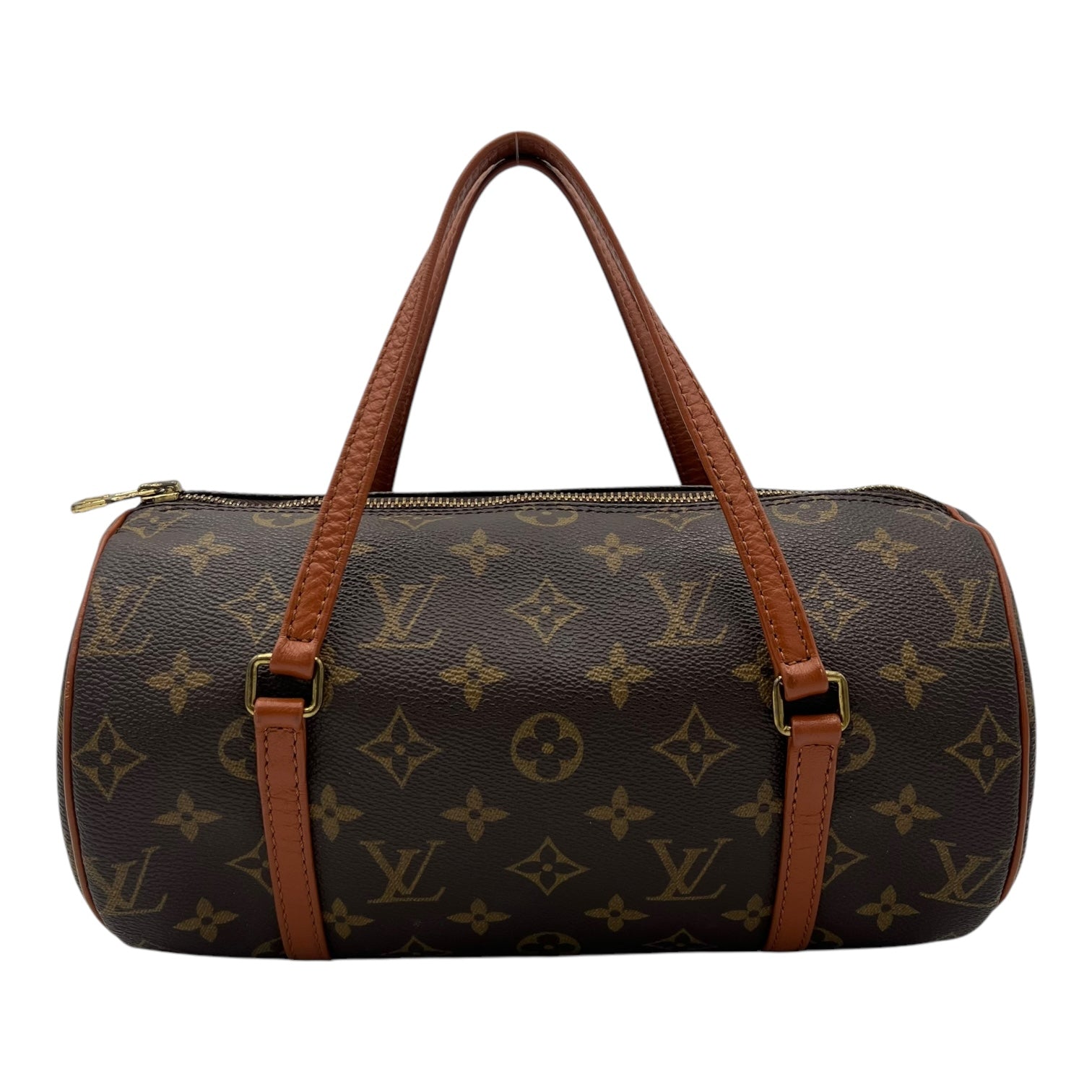 Papillon Top Handle Bag 26 Brown in Monogram Coated Canvas, Gold hardware - Image 3