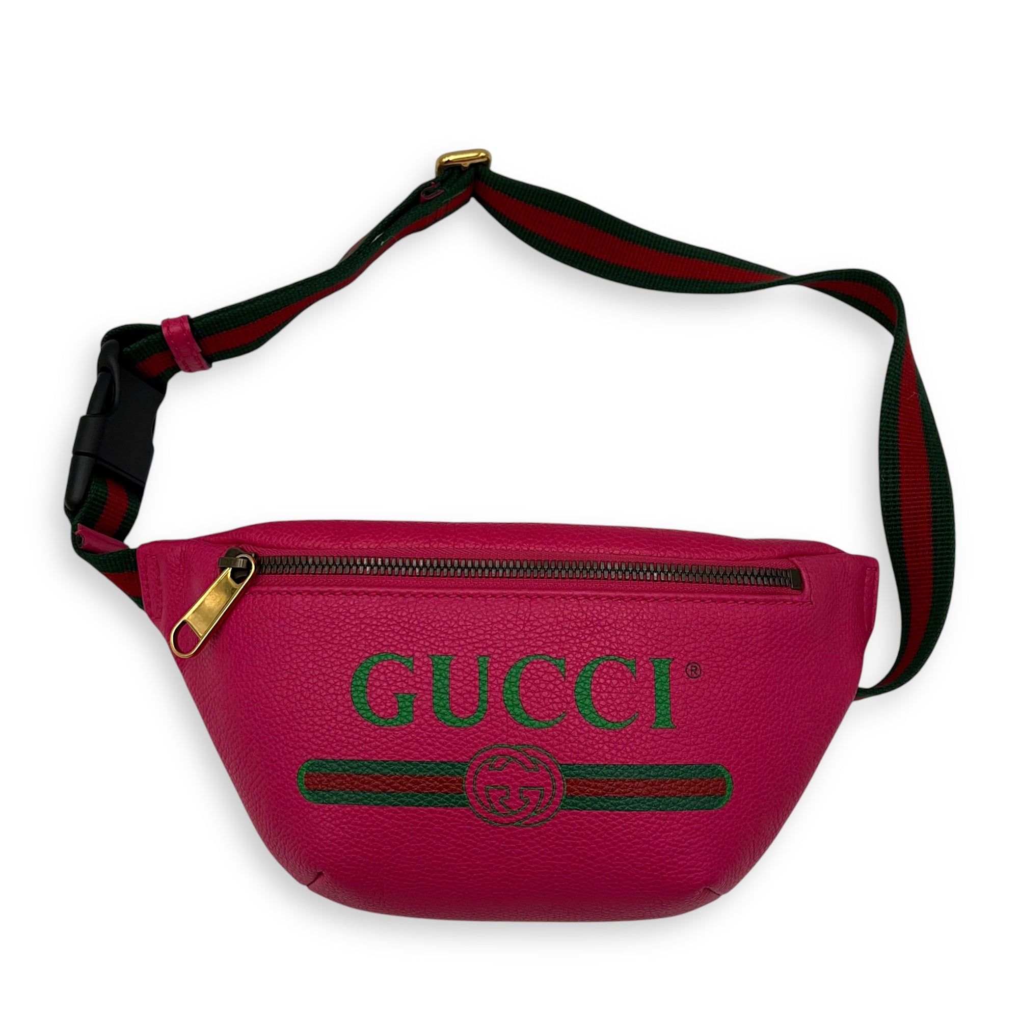 Logo Belt Bag Pink in Calfskin, Gold hardware - Image 3