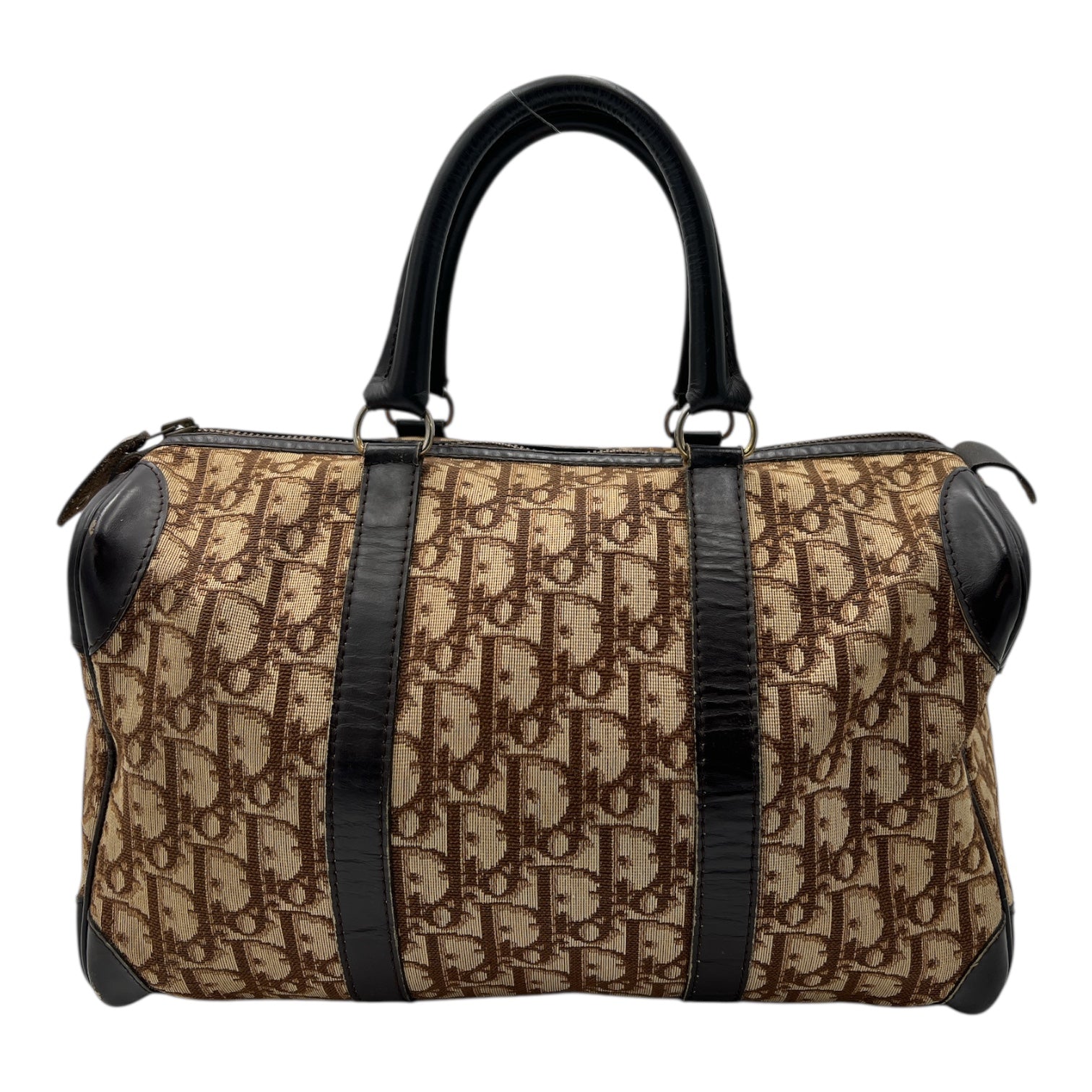 Trotteur Top Handle Bag Brown in Coated Canvas, Silver hardware - Image 3