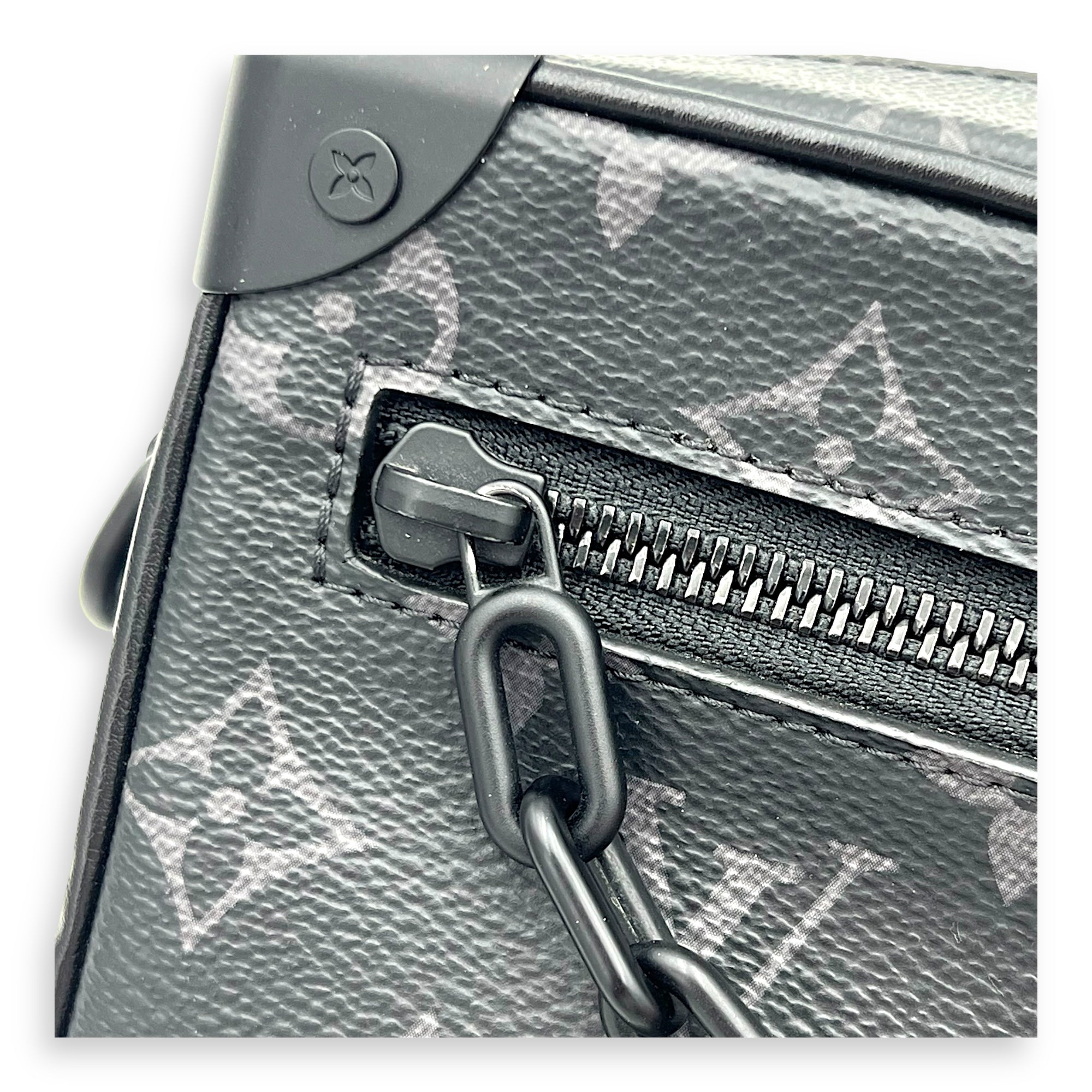 Soft Trunk Crossbody Bag Black in Monogram Coated Canvas, Lacquered Metal hardware - Image 9