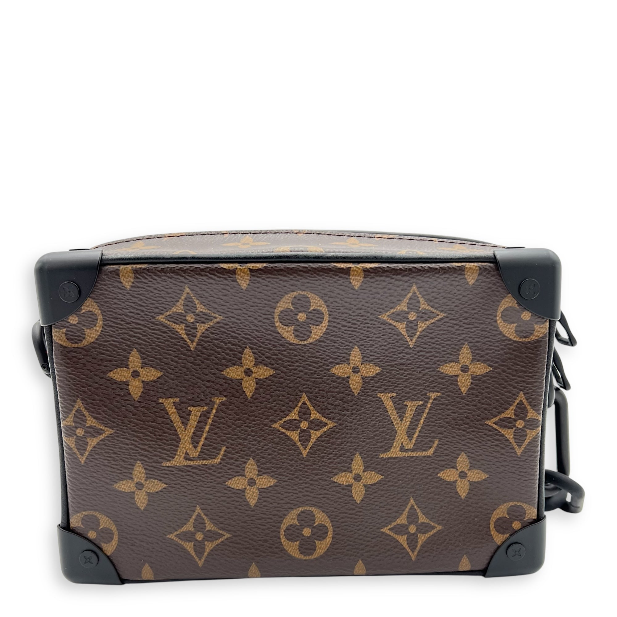 Soft Trunk Crossbody Bag Brown in Monogram Coated Canvas, Lacquered Metal hardware - Image 3