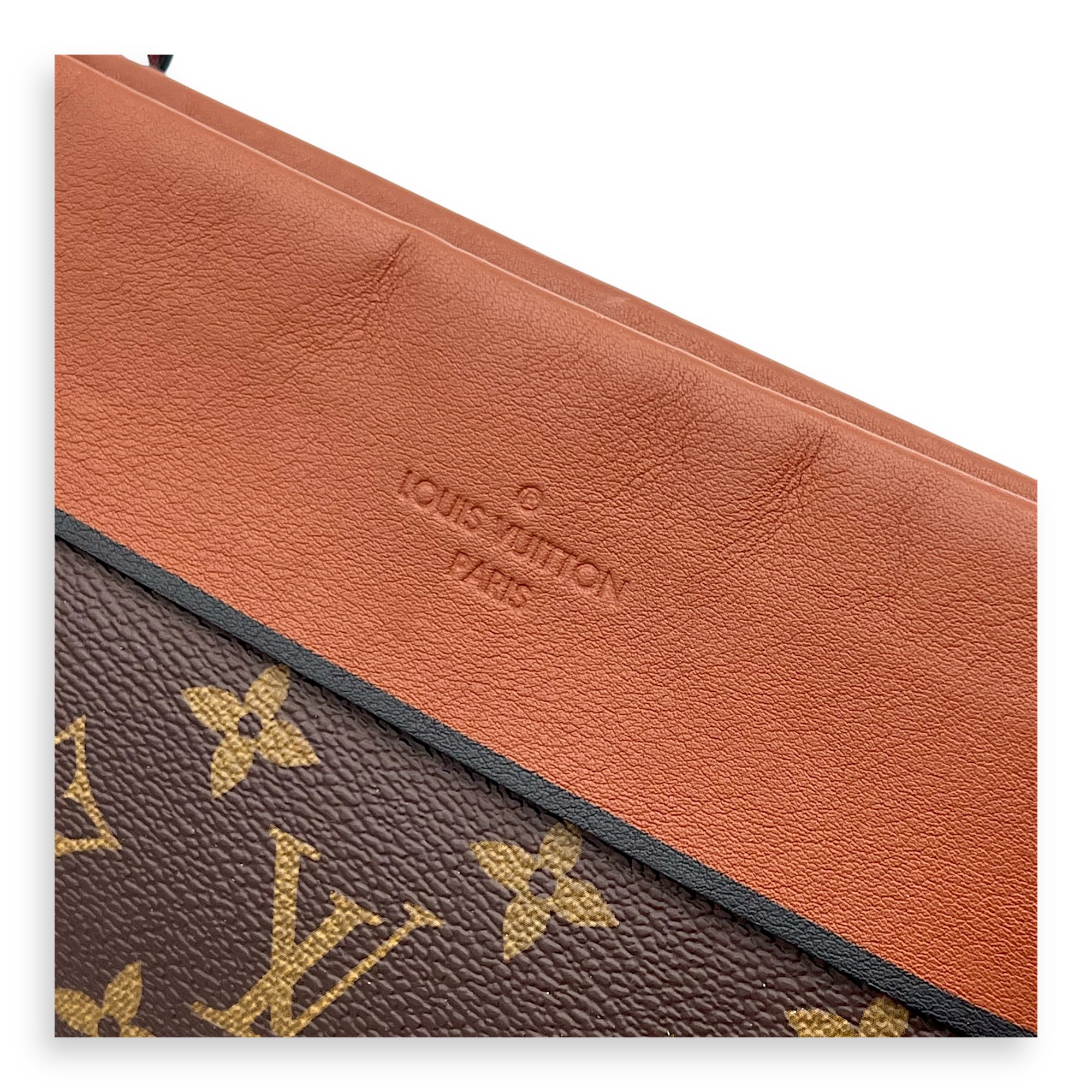 Tuileries Pouch Brown in Monogram Coated Canvas, Gold hardware - Image 9