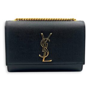 Kate Crossbody Bag Small Black in Caviar Leather, Gold hardware