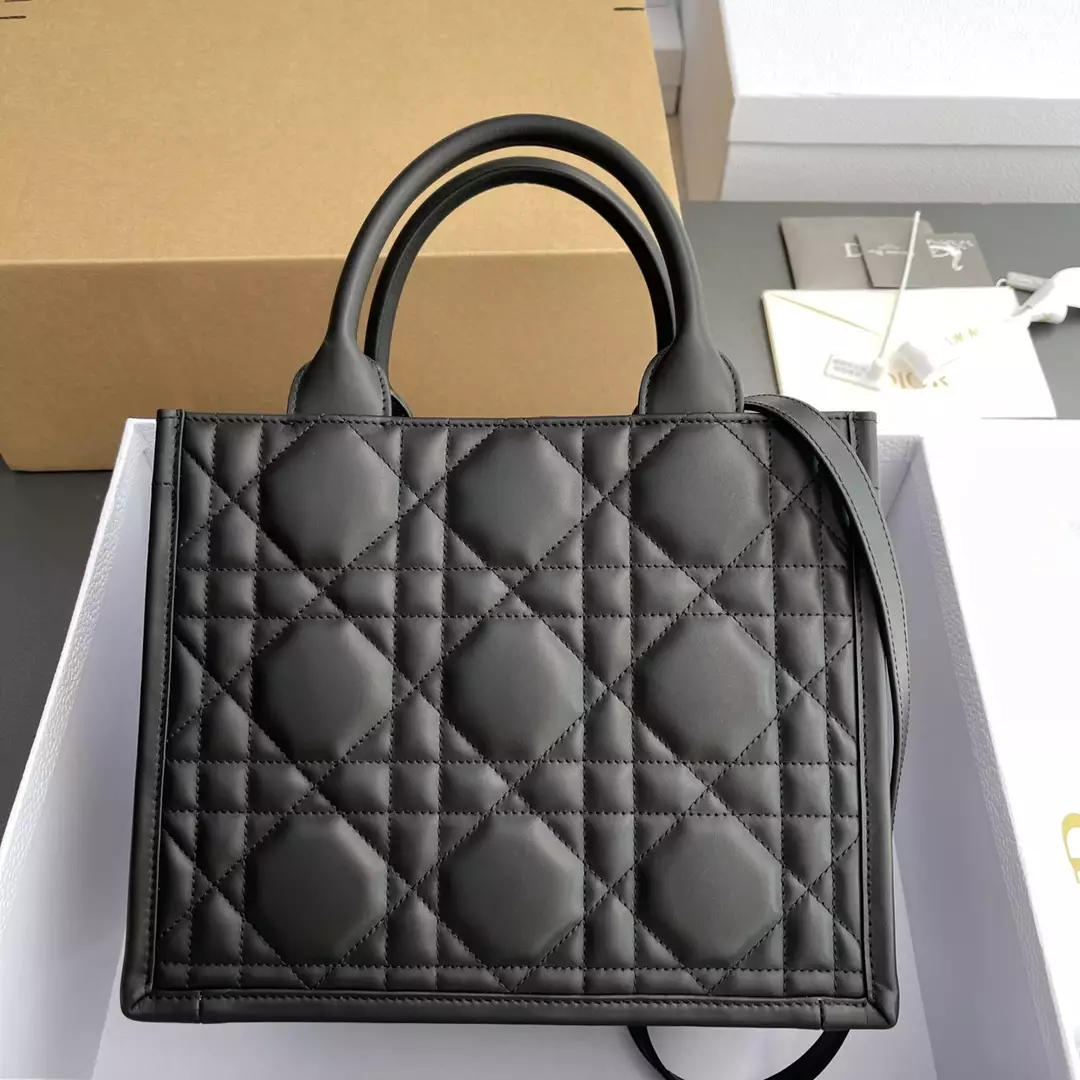 Small Dior Book Tote Black Macrocannage Calfskin - Repbags.ru - Image 5