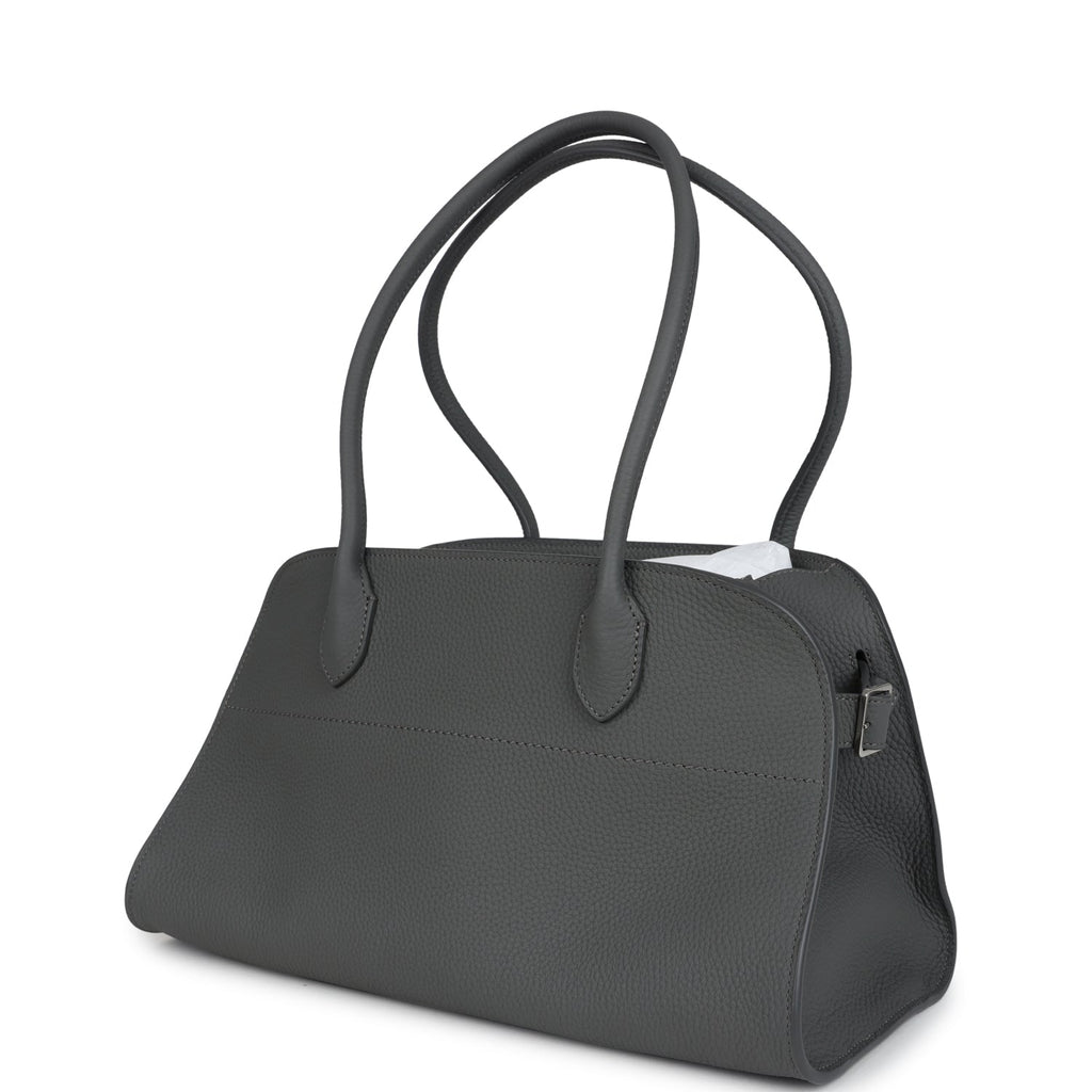 The Row Margaux Shoulder 12 Bag Timouse Grey Calfskin Silver Hardware - Image 6