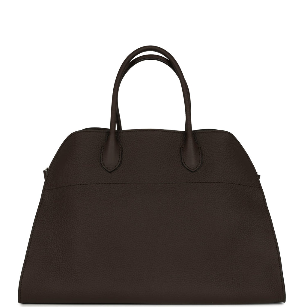 The Row Soft Margaux 15 Bag Deep Brown Calfskin Silver Hardware - Image 5