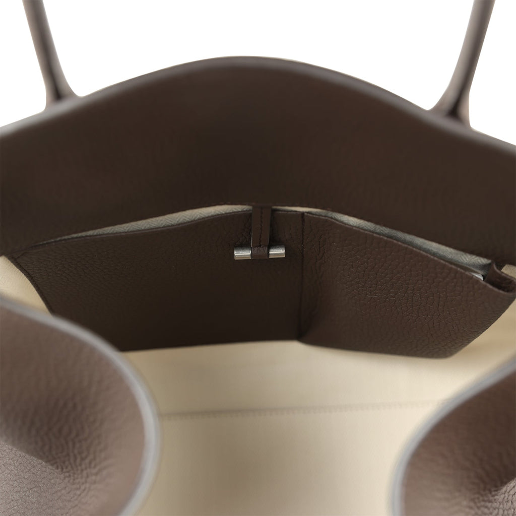 The Row Soft Margaux 15 Bag Deep Brown Calfskin Silver Hardware - Image 11