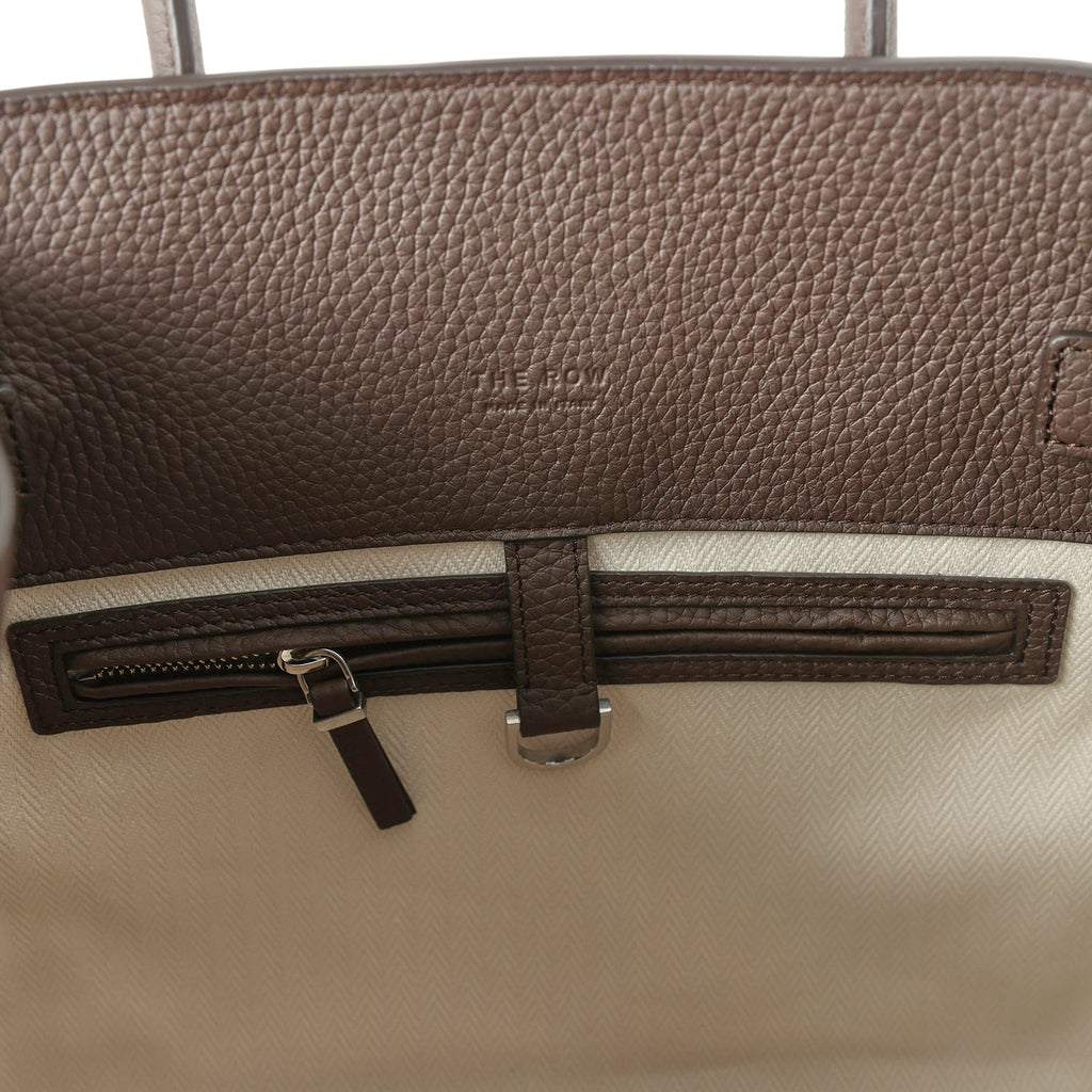 The Row Soft Margaux 12 Bag Deep Brown Calfskin Silver Hardware - Image 10