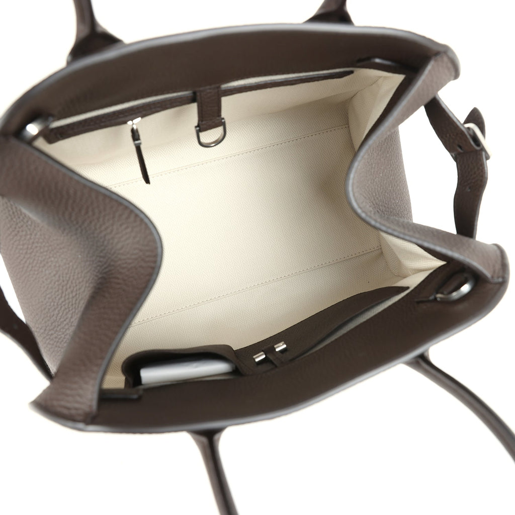 The Row Soft Margaux 12 Bag Deep Brown Calfskin Silver Hardware - Image 11