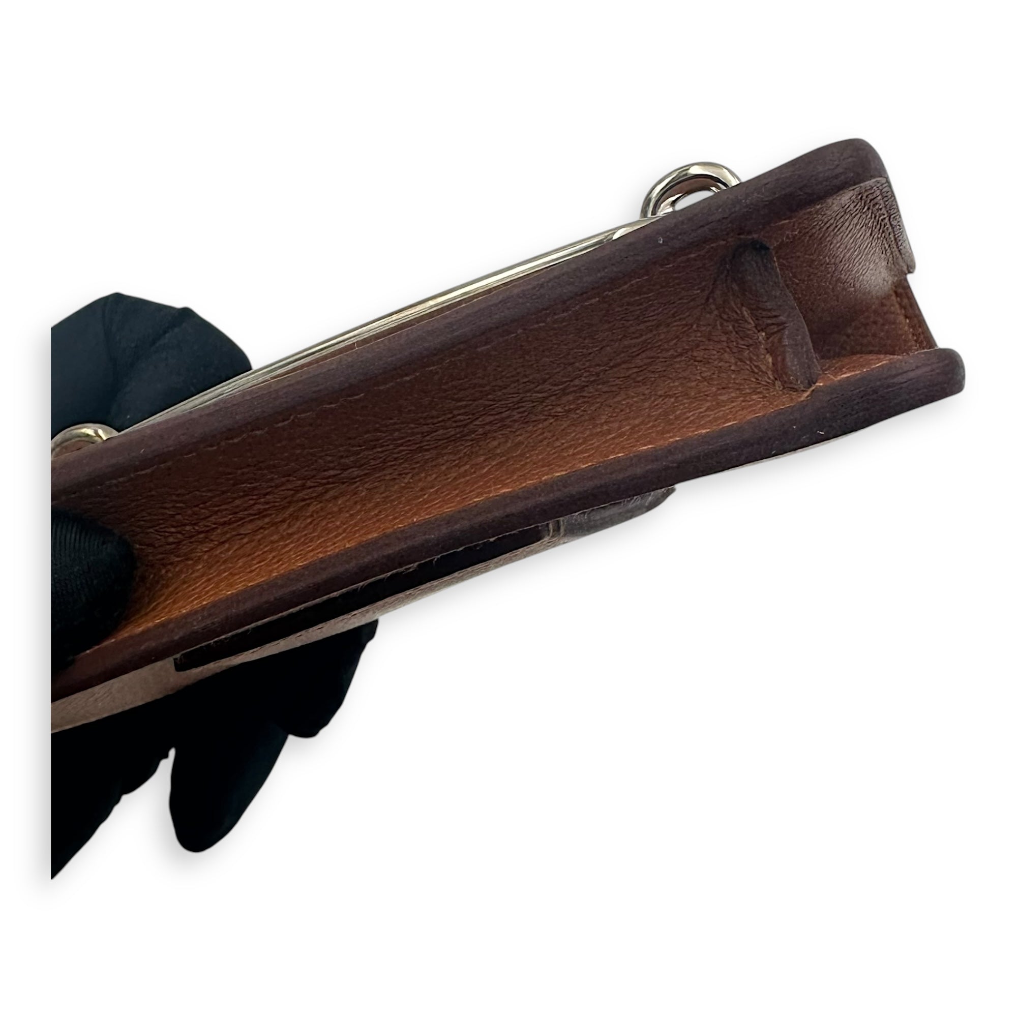 Roulis Slim Gold/ Vert Fizz Wallet in Evercolor, Permabrass hardware - Image 11