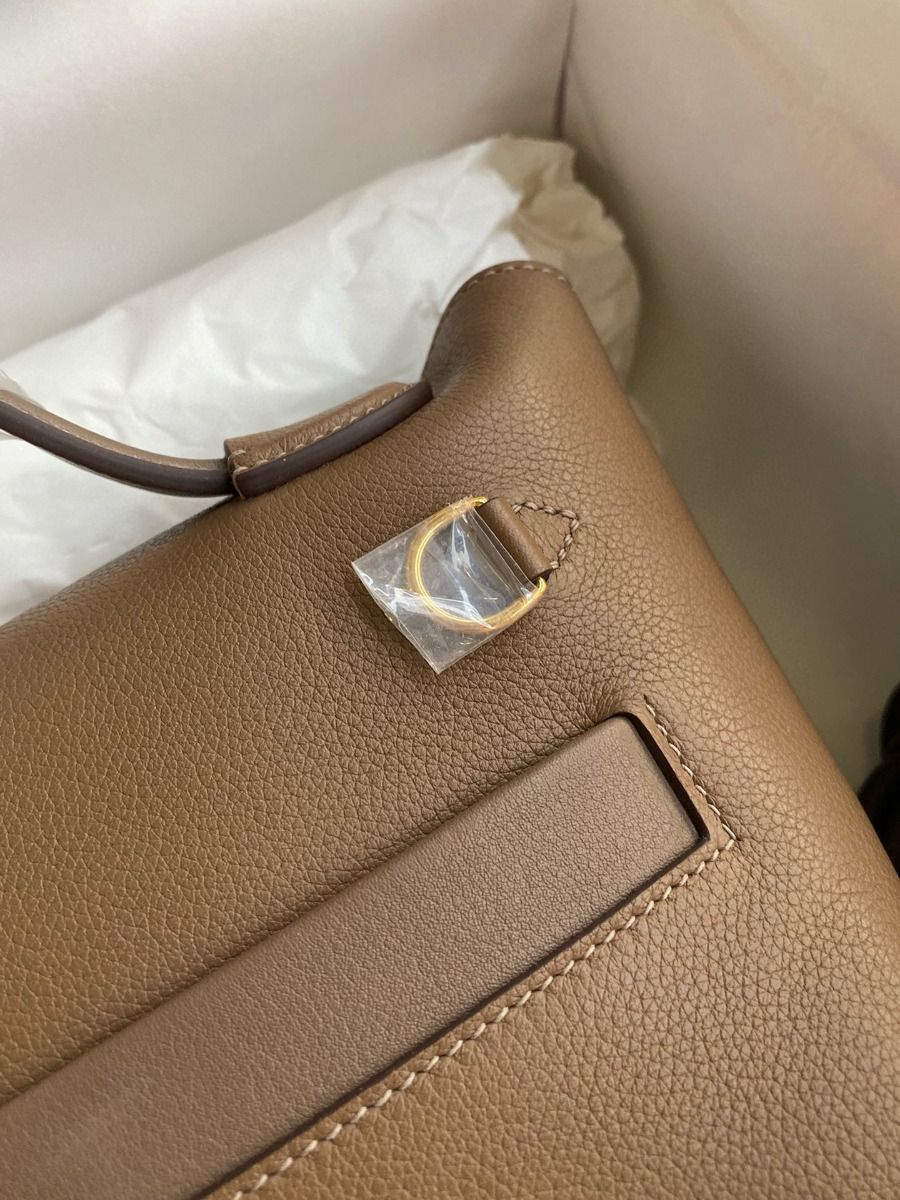 Hermes 24/24 Mini 21 Handmade Bag in Beige Weimar Evercolor Leather - Image 5