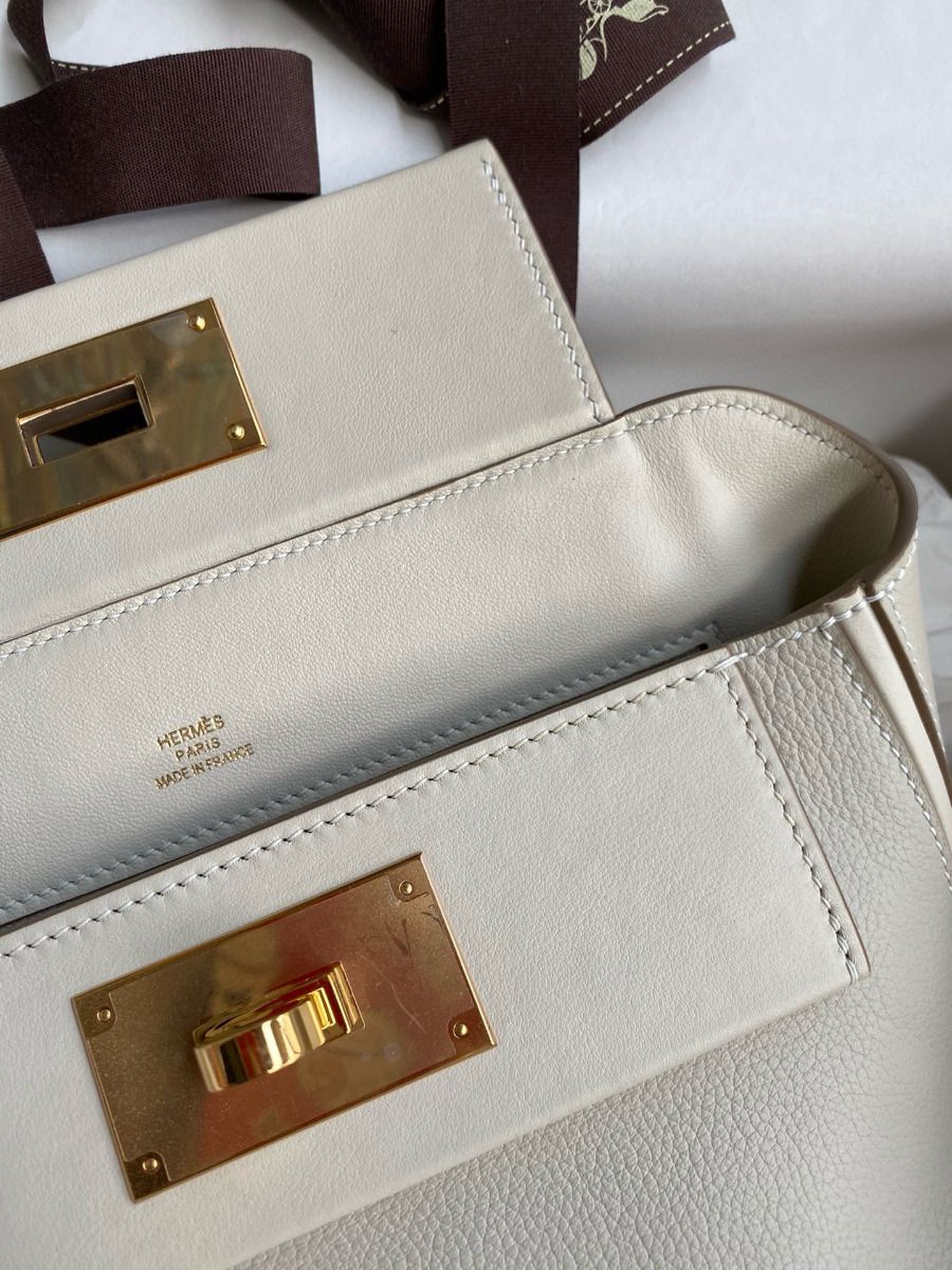 Hermes 24/24 Mini 21 Handmade Bag in Craie Evercolor Leather - Image 9