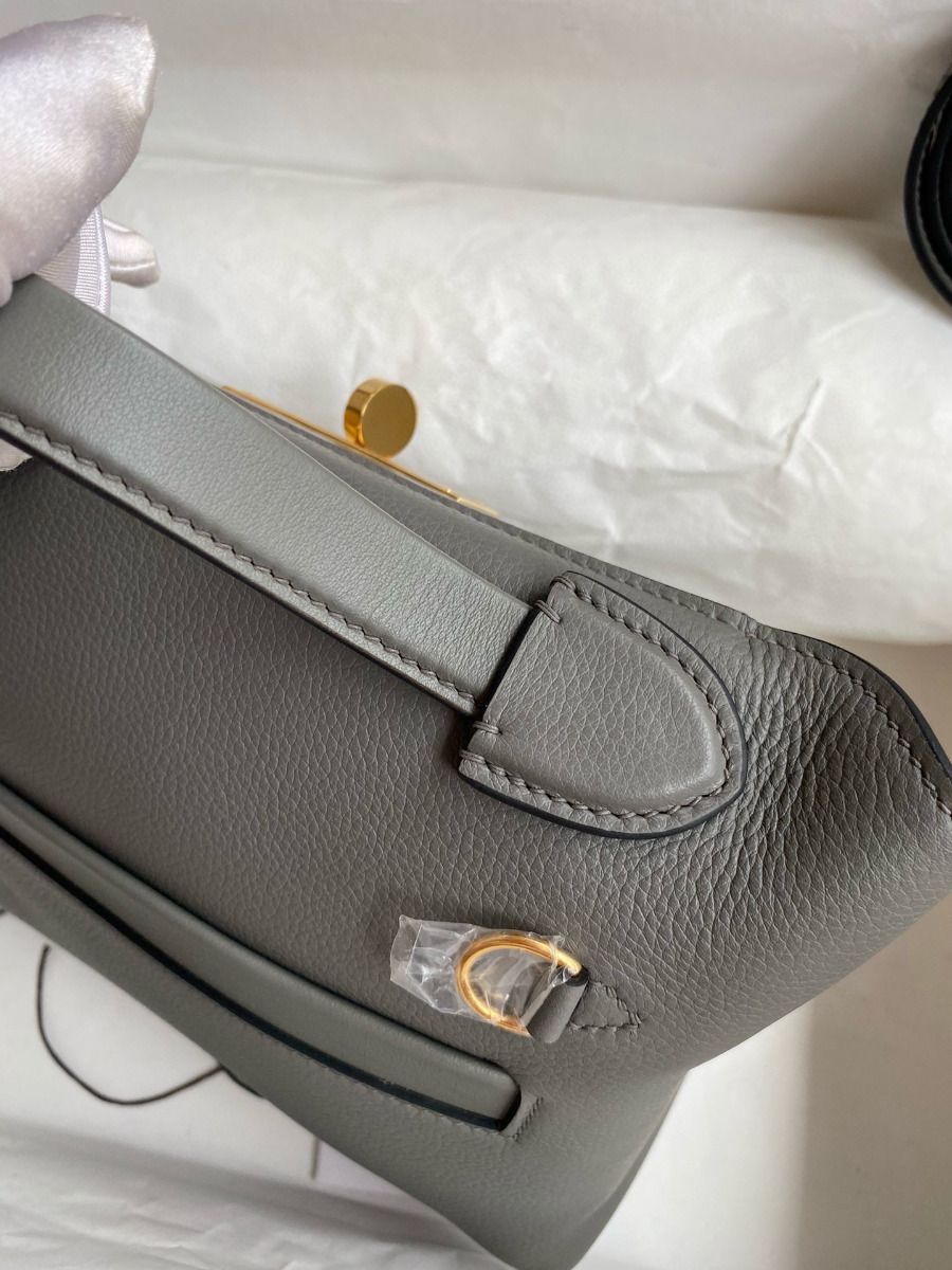 Hermes 24/24 Mini 21 Handmade Bag in Gris Meyer Evercolor Leather - Image 6