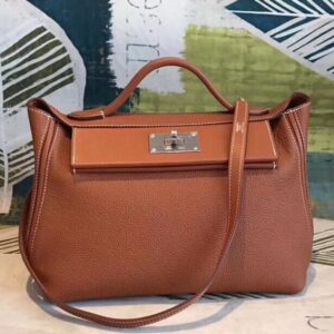 Hermes 24/24 29 Bag In Brown Clemence Calfskin