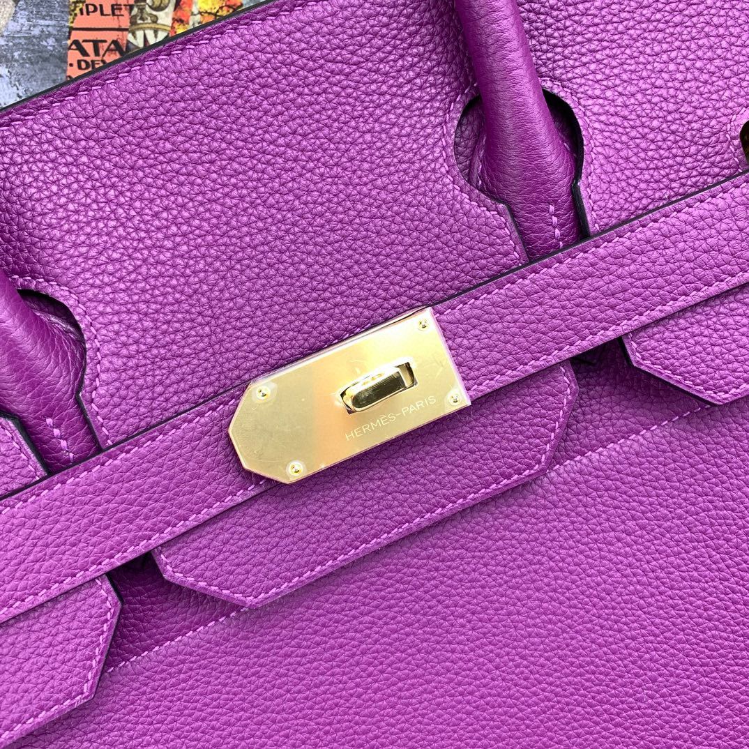 Hermes Birkin HAC 50 Handmade Bag in Anemone Clemence Leather - Image 8