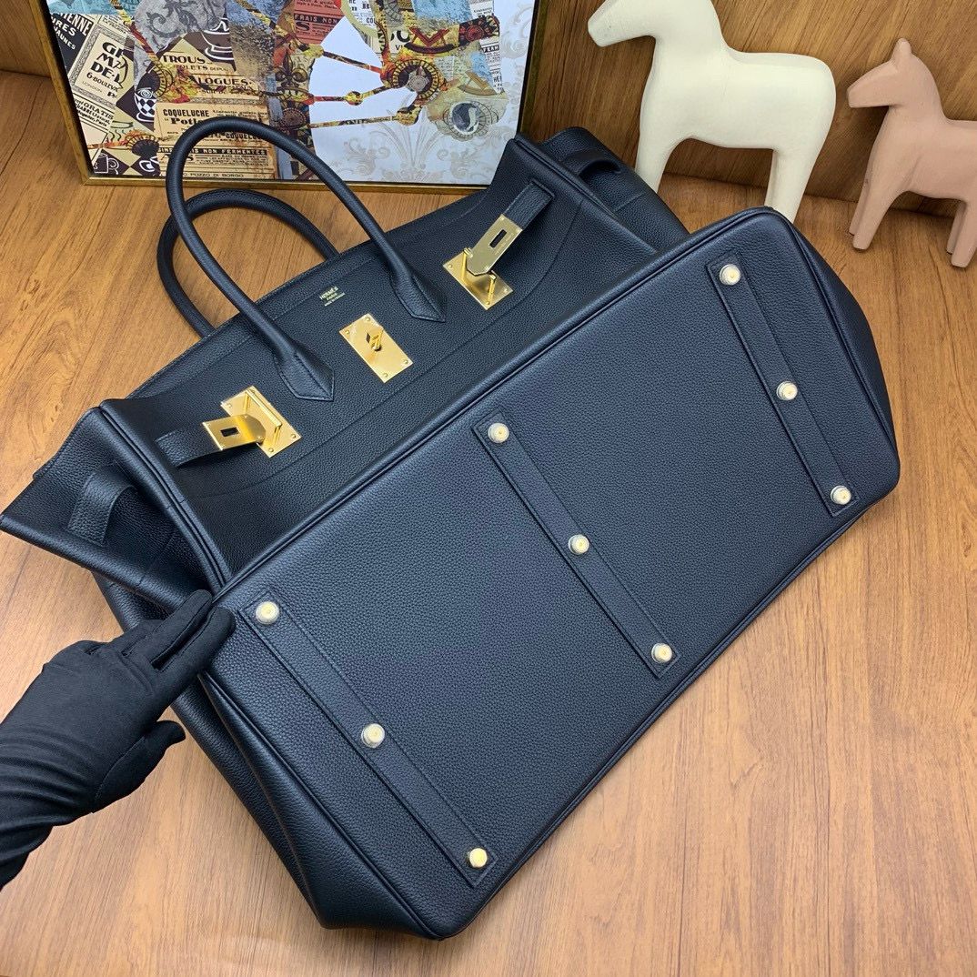 Hermes Birkin HAC 50 Handmade Bag in Black Clemence Leather - Image 10