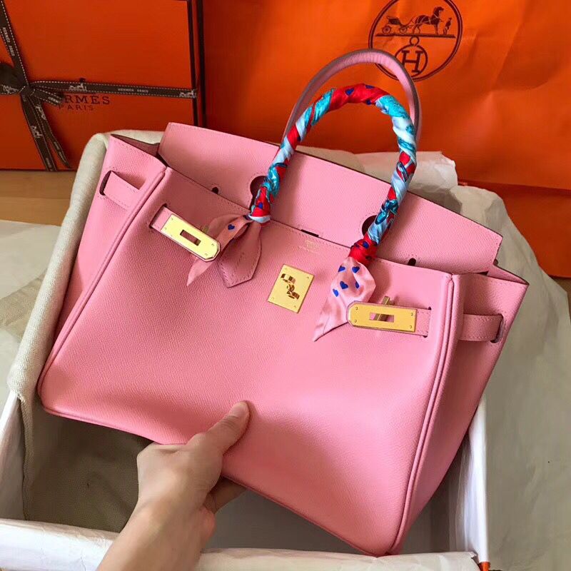 Hermes Birkin 30 Handmade Bag In Pink Epsom Leather - Image 9