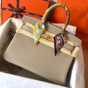 Hermes Birkin 30 Handmade Bag In Tourterelle Epsom Leather
