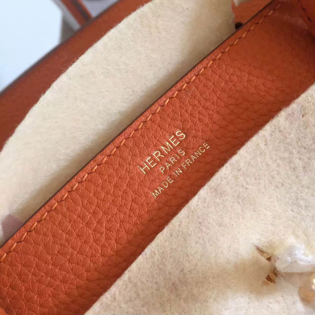 Hermes Birkin 35 Handmade Bag In Orange Clemence Leather - Image 8