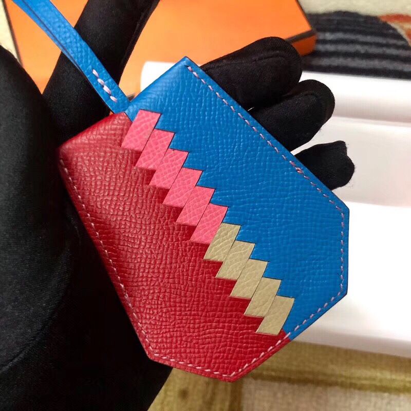 Hermes Clochette Cles Grand Tressage Charm In Ruby/Blue - Image 3
