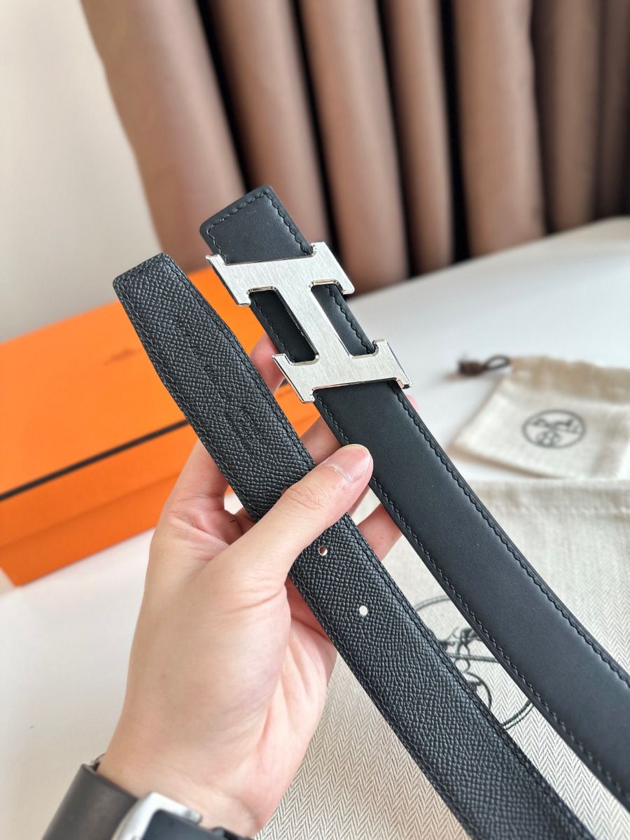 Hermes H Speed Reversible Belt 32MM in Black Epsom Calfskin - Image 6