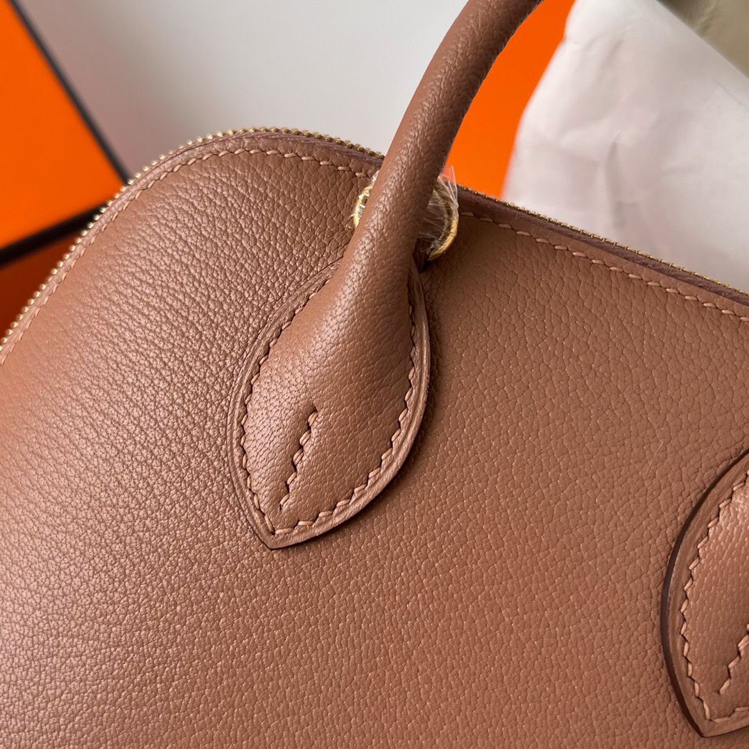 Hermes Bolide 1923 Mini Handmade Bag In Quebracho Chevre Mysore Leather - Image 4