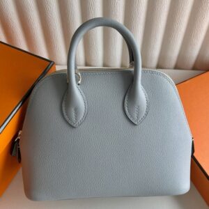 Hermes Bolide 1923 Mini Handmade Bag in Blue Glacier Evercolor Calfskin
