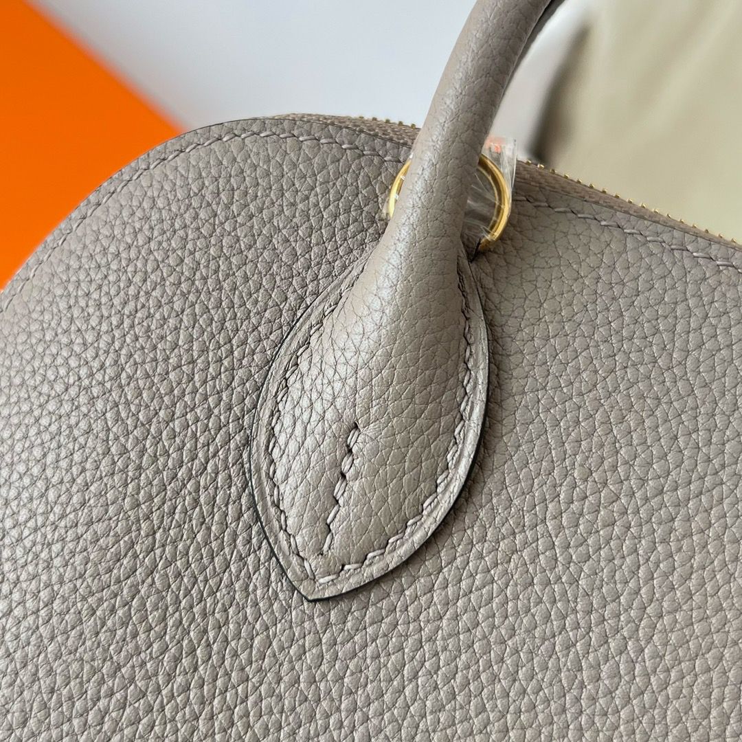 Hermes Bolide 1923 Mini Handmade Bag In Gris Asphalt Evercolor Calfskin - Image 5