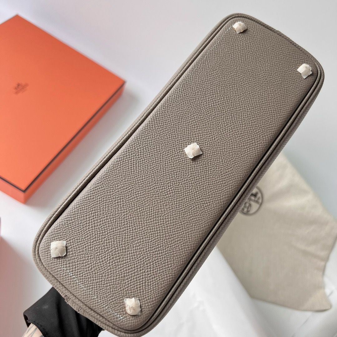 Hermes Bolide 1923 27 Handmade Bag In Gris Asphalt Epsom Calfskin - Image 8