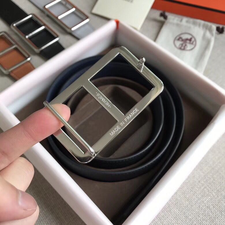 Hermes Officier Belt Buckle & Navy 38MM Strap - Image 7