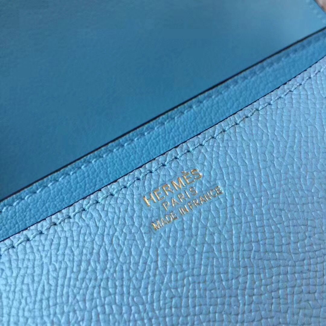 Hermes Blue Atoll Constance MM 24cm Epsom Leather Bag - Image 5