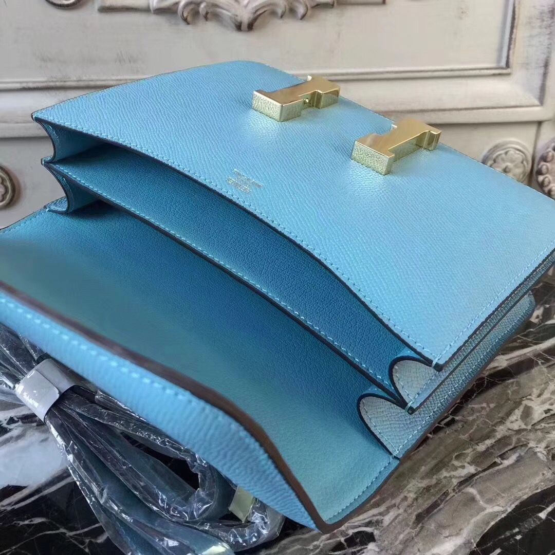 Hermes Blue Atoll Constance MM 24cm Epsom Leather Bag - Image 7