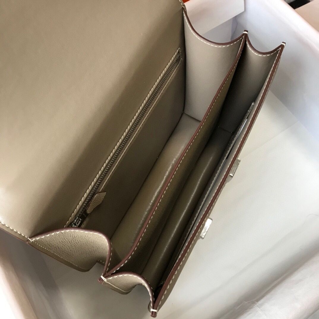 Hermes Grey Constance MM 24cm Epsom Leather Bag - Image 8