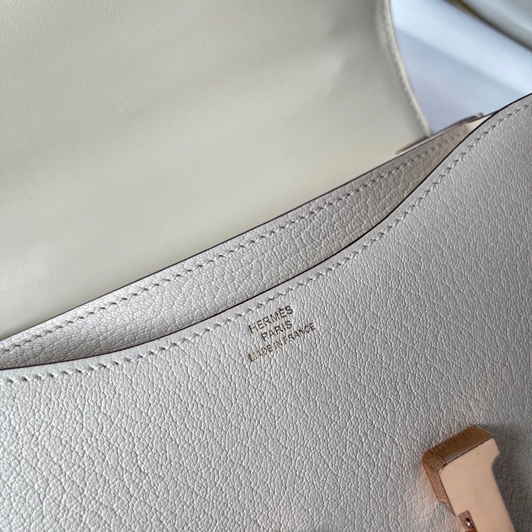 Hermes Constance 18 Handmade Bag In Nata Chevre Mysore Leather - Image 7