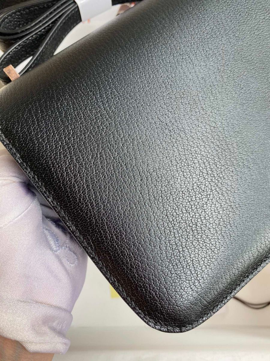 Hermes Constance 18 Handmade Bag In Black Chevre Mysore Leather - Image 5