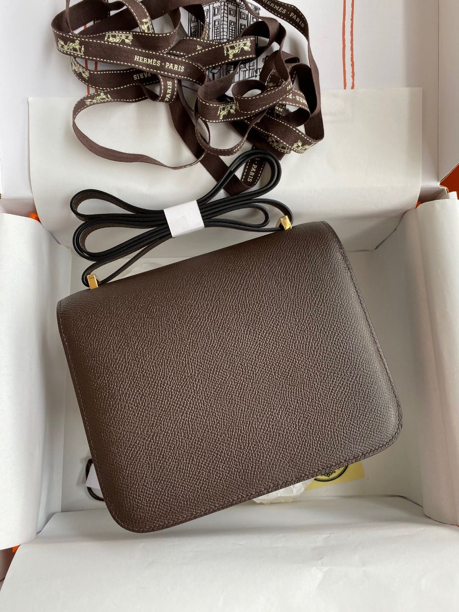 Hermes Constance 18 Handmade Bag In Chocolat Epsom Calfskin - Image 3