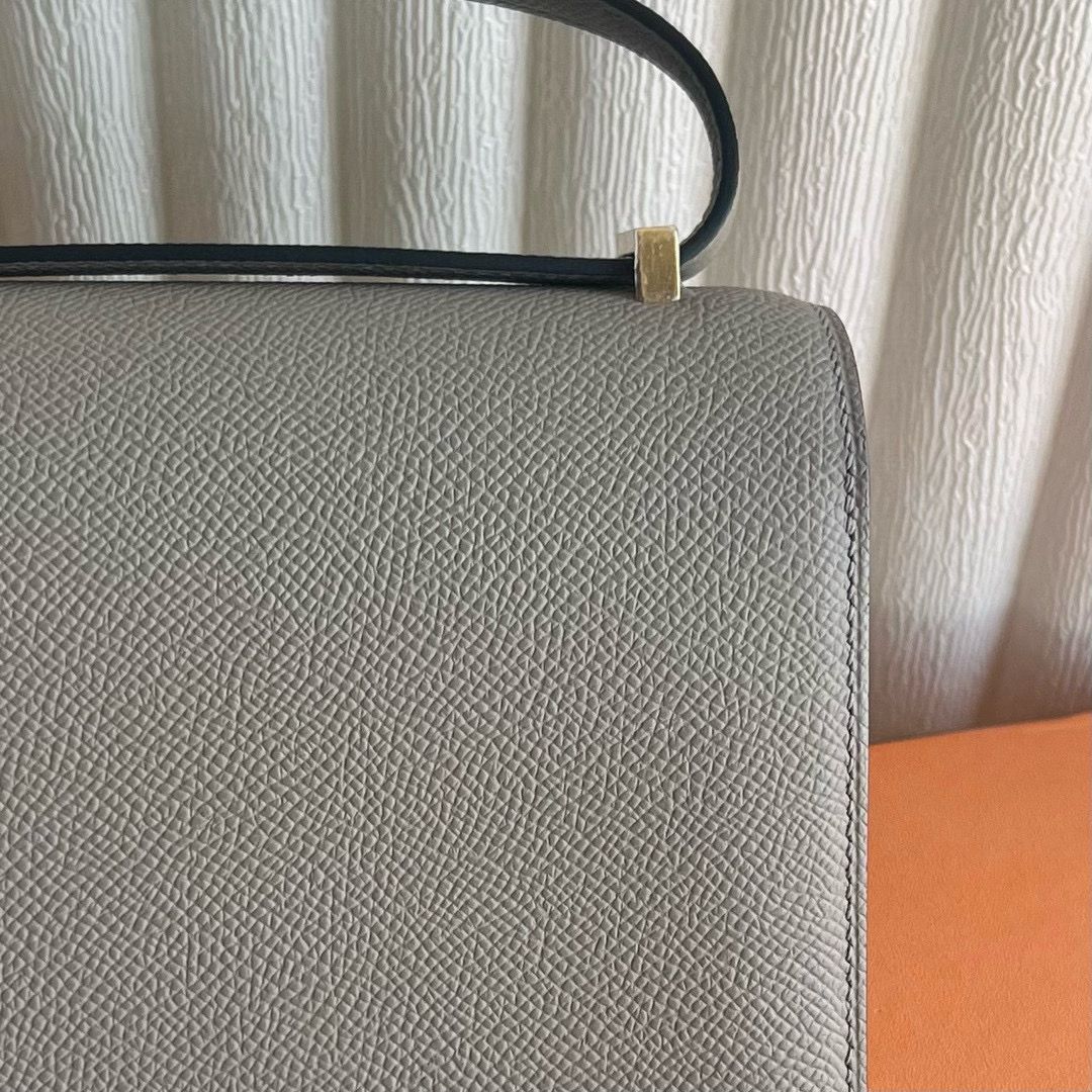 Hermes Constance 18 Handmade Bag in Gris Asphalt Epsom Calfskin - Image 11