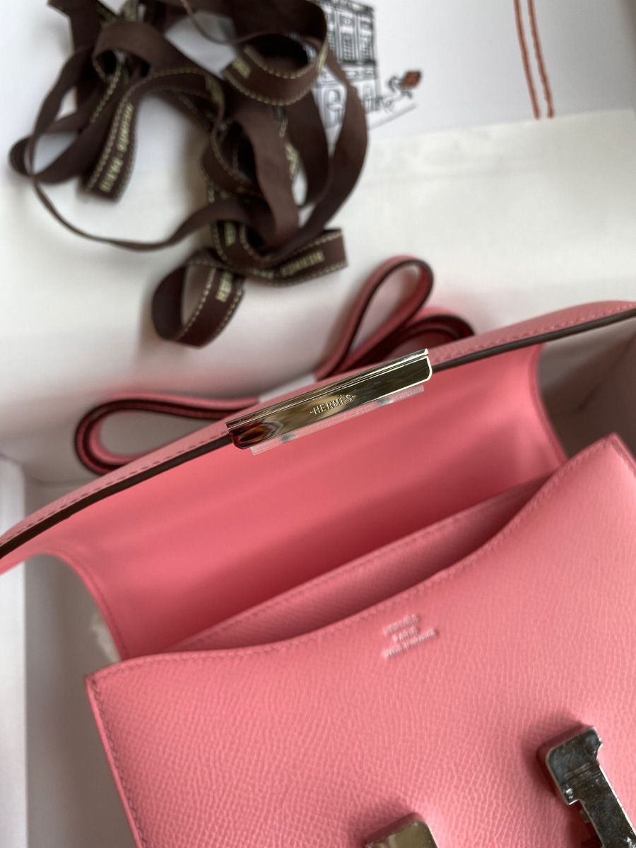 Hermes Constance 18 Handmade Bag In Rose Confetti Epsom Calfskin - Image 10