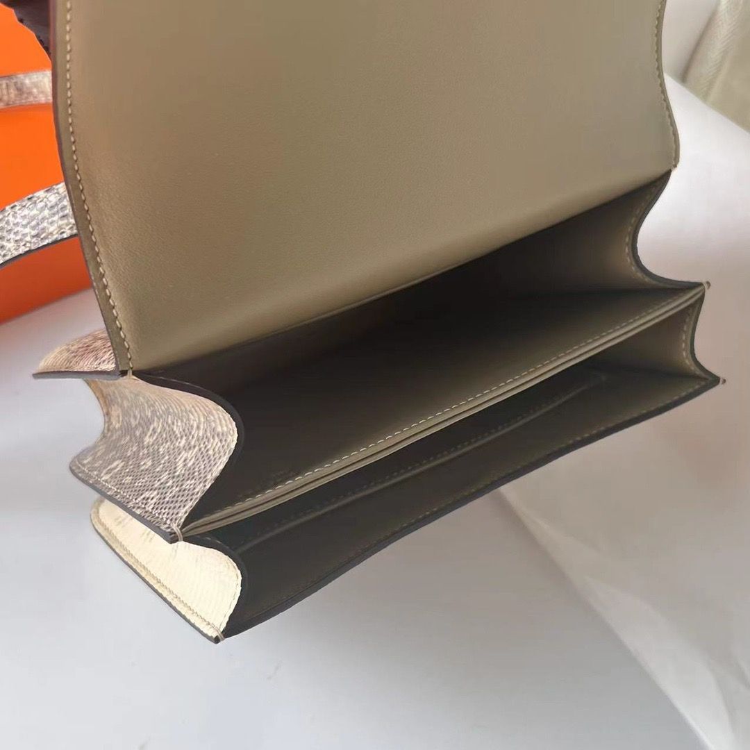 Hermes Constance 18 Handmade Bag In Natural Lizard Skin - Image 10