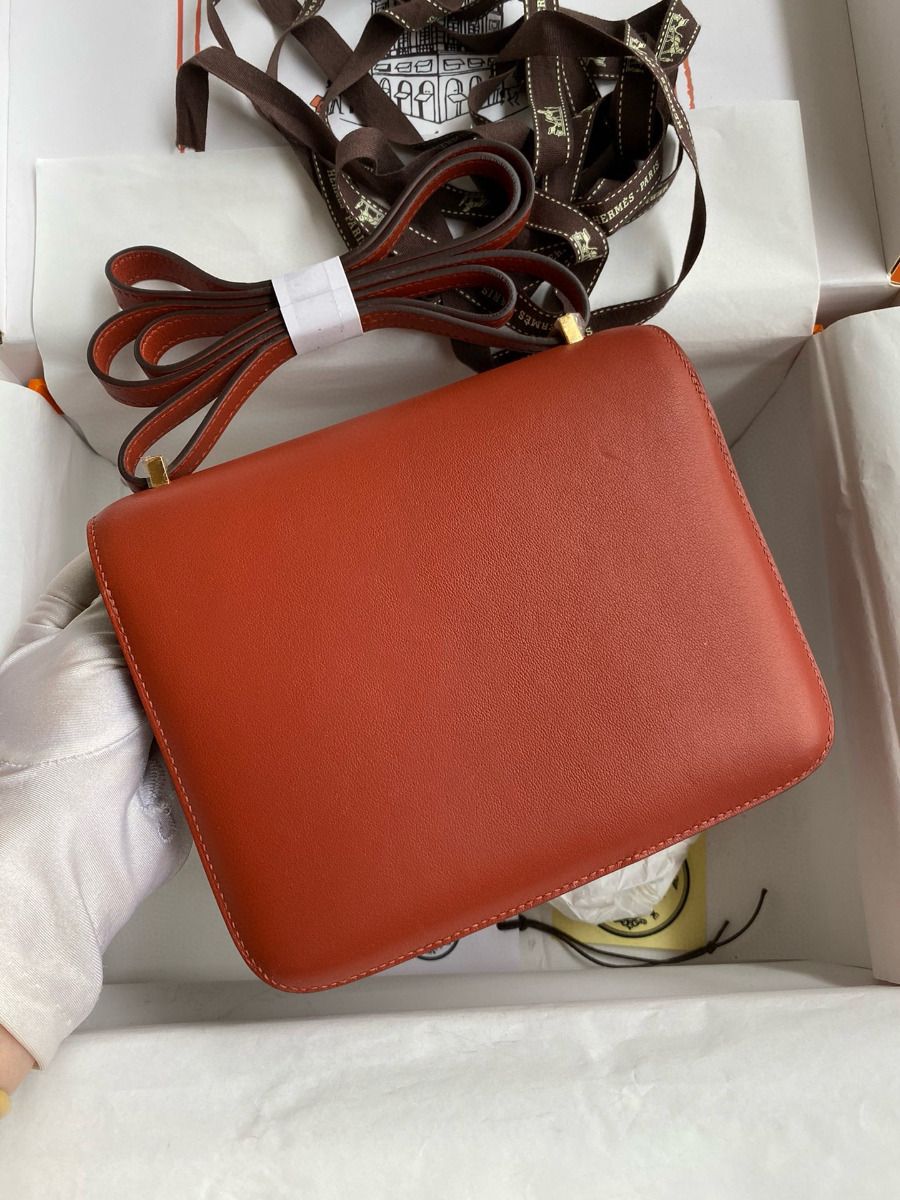 Hermes Constance 18 Handmade Bag In Sienna Swift Calfskin - Image 3