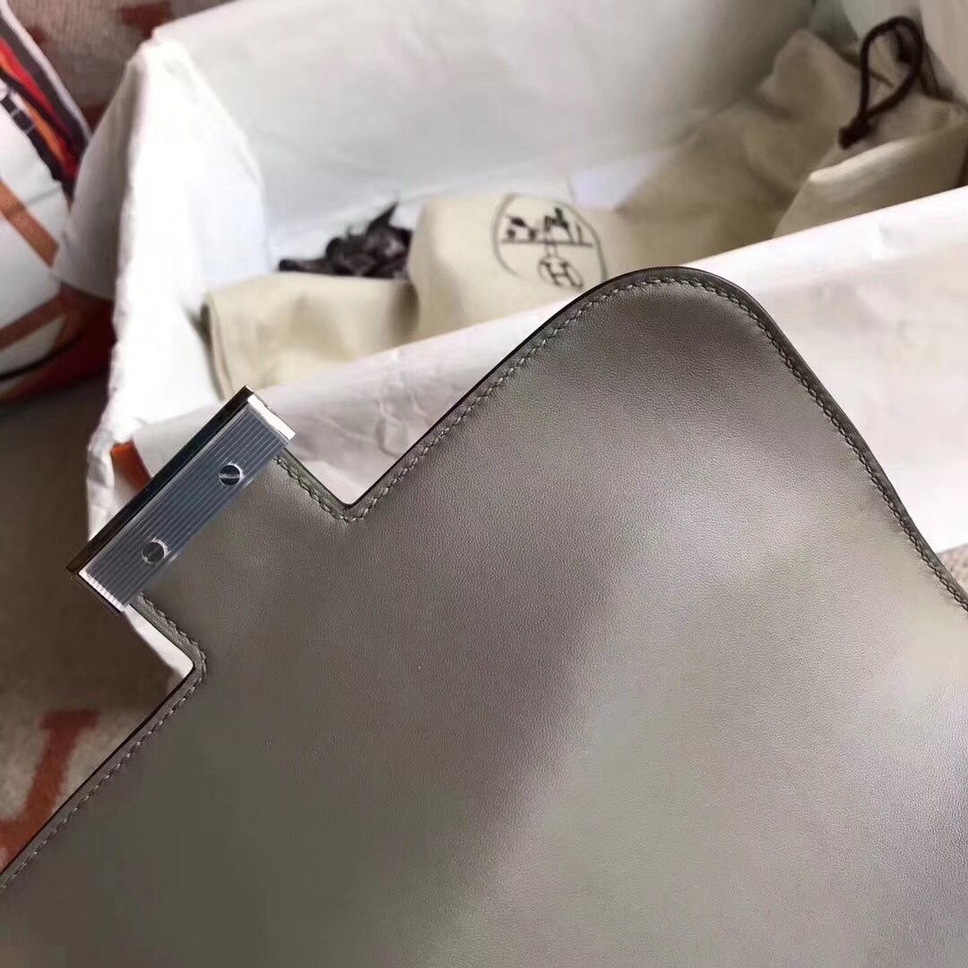 Hermes Constance 24 Handmade Bag In Grey Niloticus Crocodile - Image 7