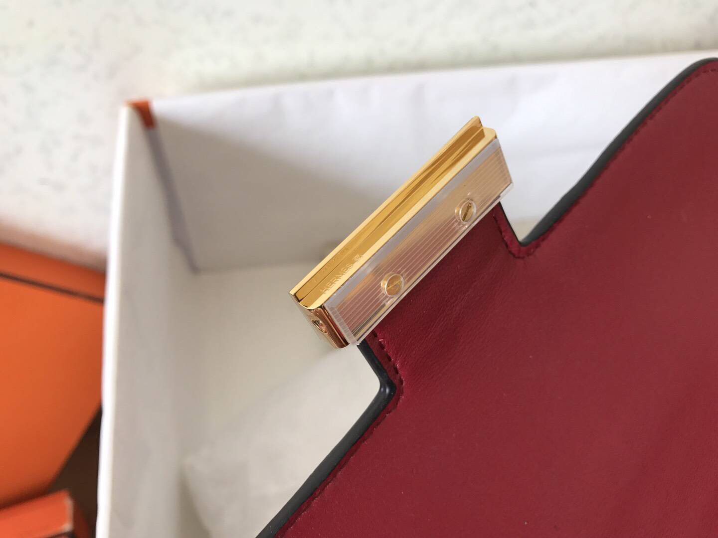 Hermes Constance 24 Handmade Bag In Ruby Epsom Leather - Image 5