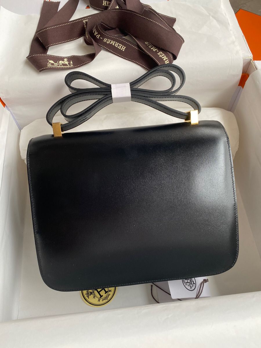 Hermes Constance 24 Handmade Bag In Black Box Calfskin - Image 3