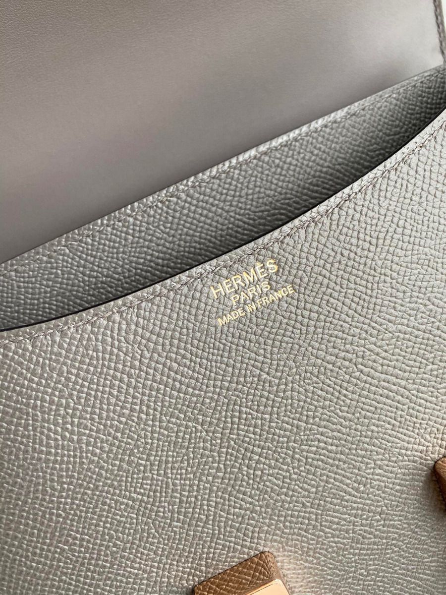Hermes Constance 24 Handmade Bag In Etain Epsom Calfskin - Image 9