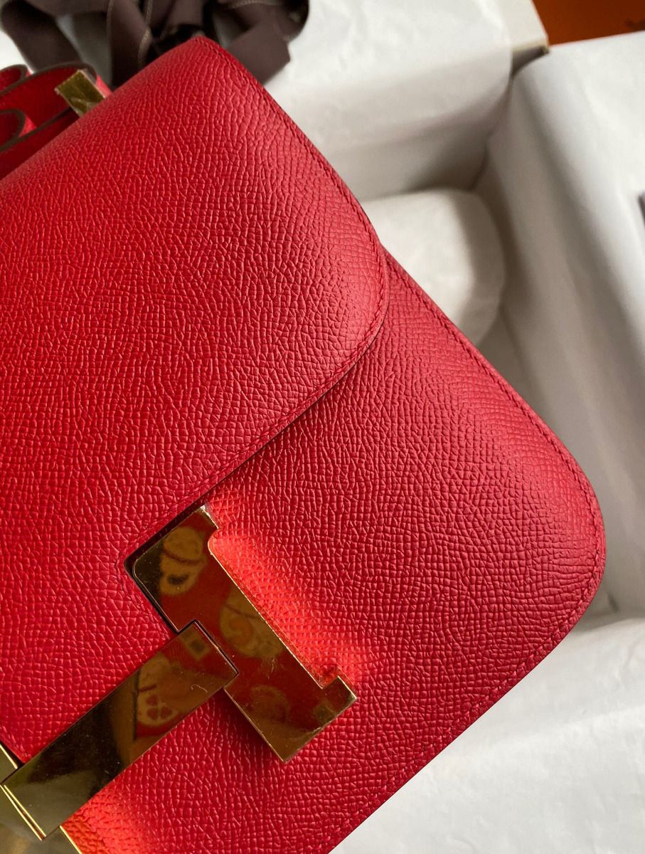 Hermes Constance 24 Handmade Bag In Red Epsom Calfskin - Image 5