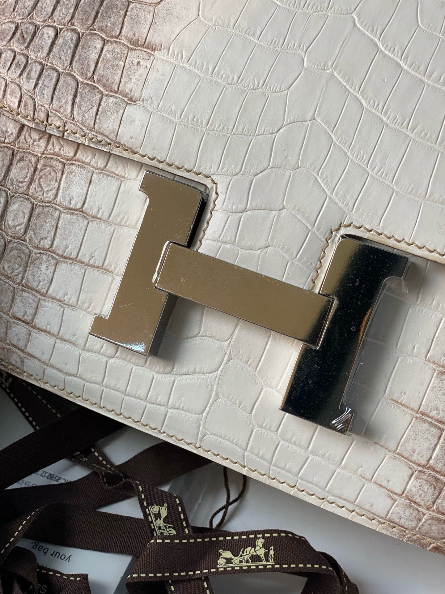 Hermes Constance 24 Handmade Bag In Himalaya Crocodile Niloticus Skin - Image 3
