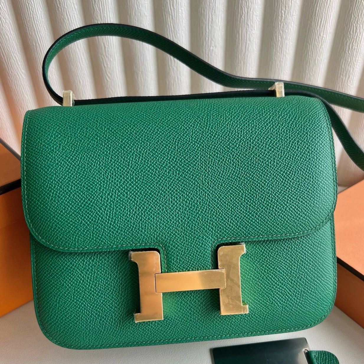 Hermes Constance 1-18 Mirror Bag in Vert Vertigo Epsom Calfskin