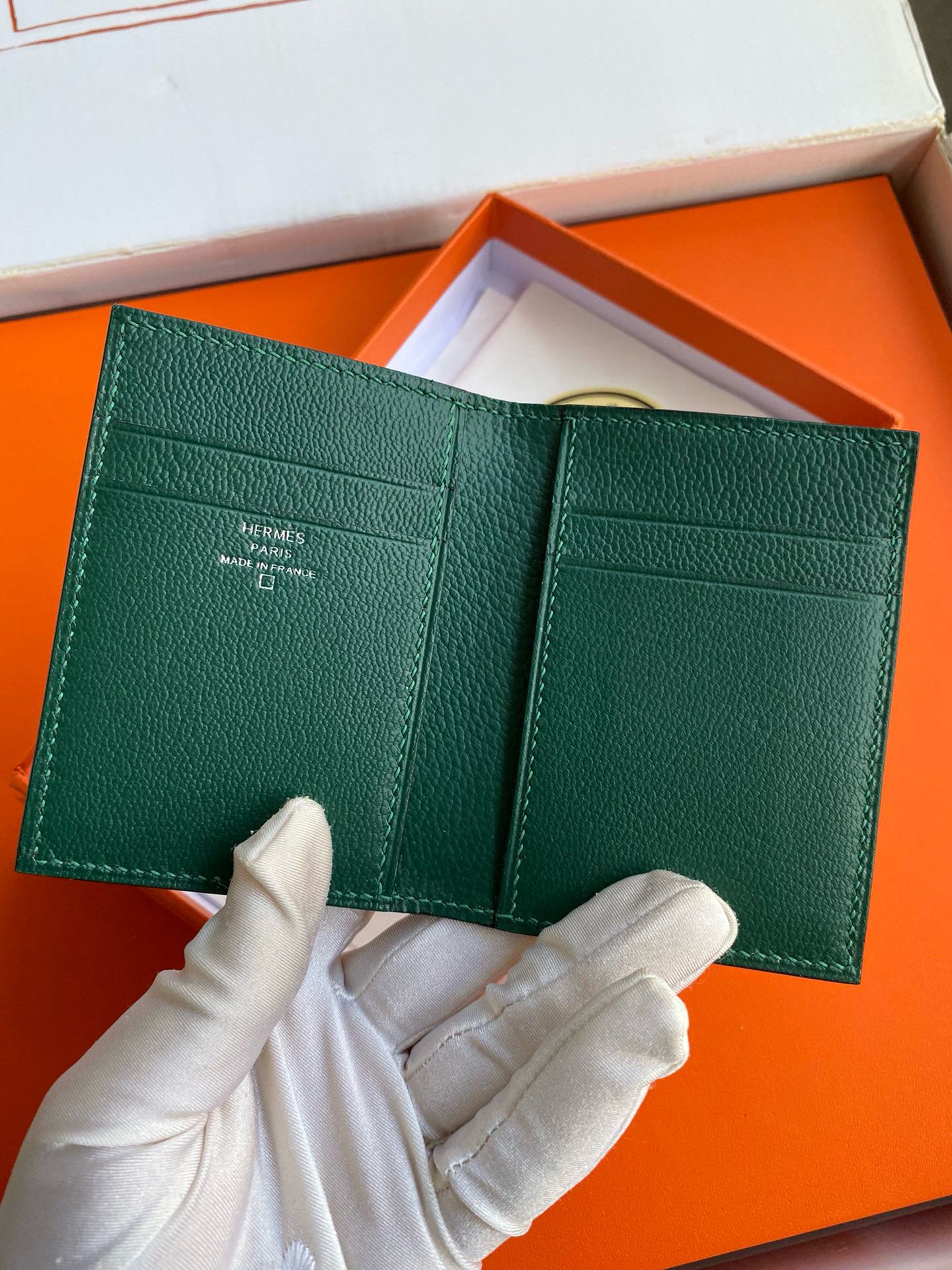 Hermes MC² Euclide Card Holder in Vert Fonce Shiny Alligator Leather - Image 3