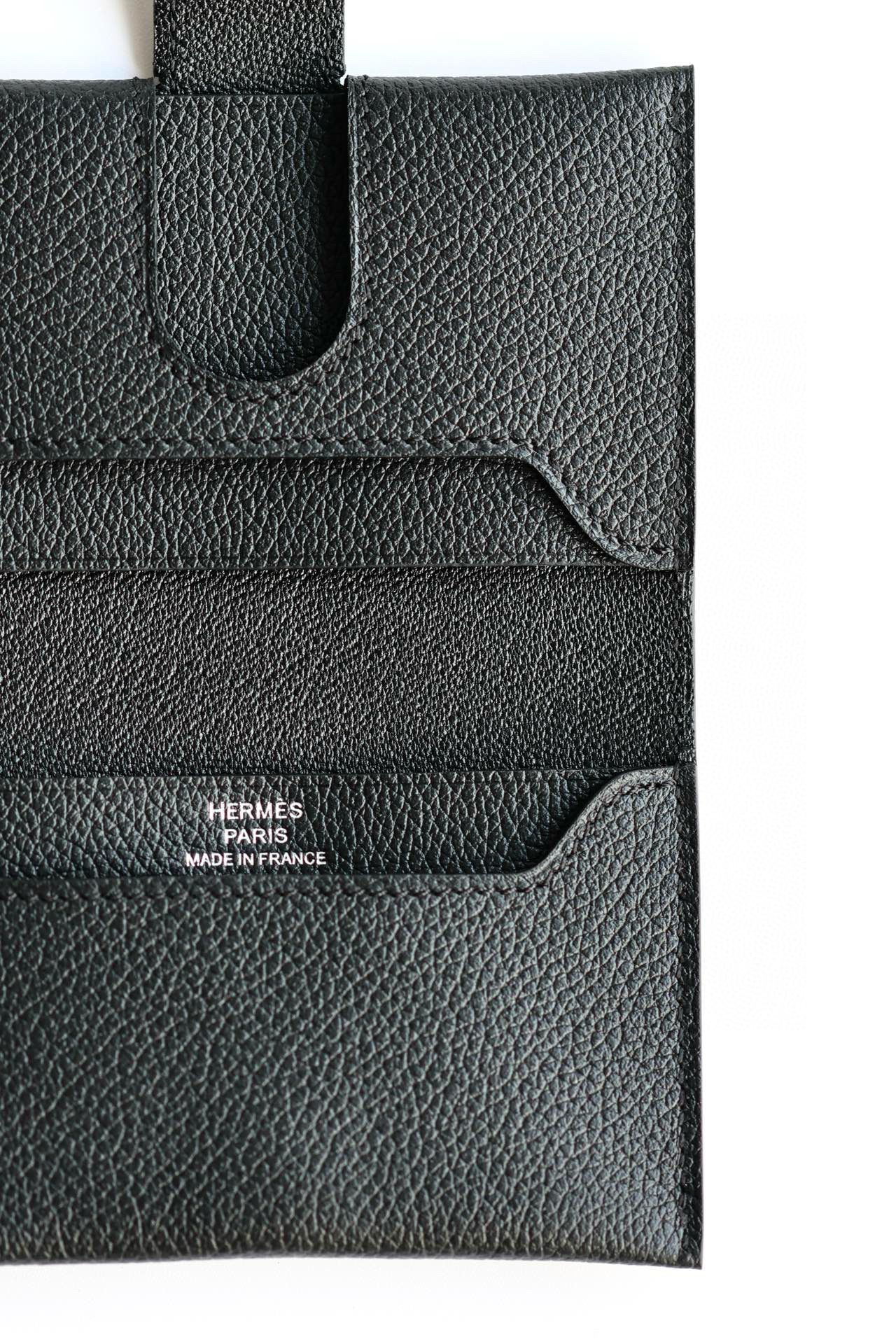 Hermes R.M.S Card Holder in Black Evergrain Calfskin - Image 7