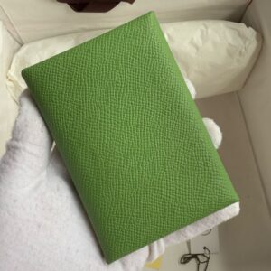 Hermes Calvi Duo Card Holder in Vert Criquet Epsom Calfskin